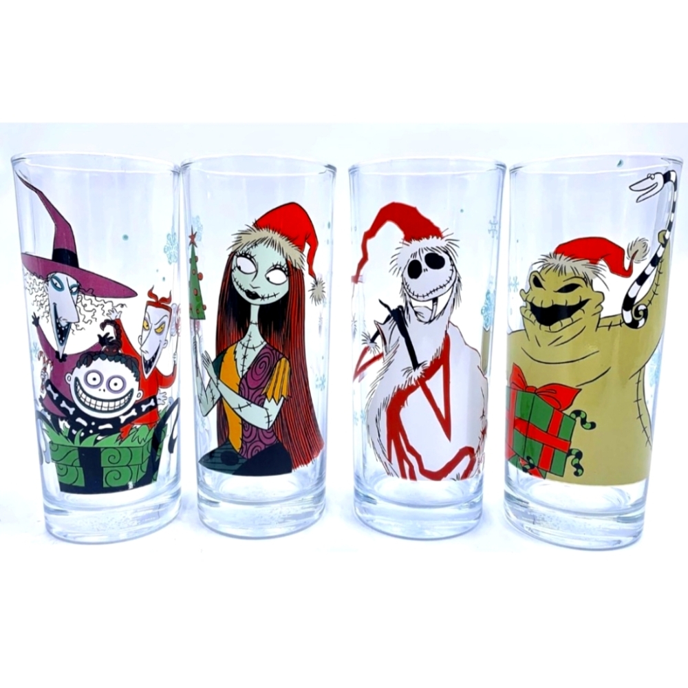 Nightmare Before Christmas Holiday 4-Pack Glass Set, 10 Ounces Total